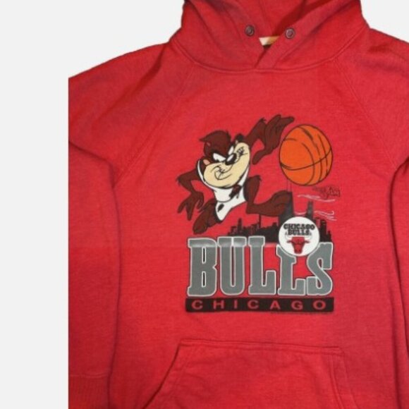 Homage Chicago Bulls Tasmanian Devil Space Jam Hoodie Sweatshirt Size Medium - Picture 3 of 6